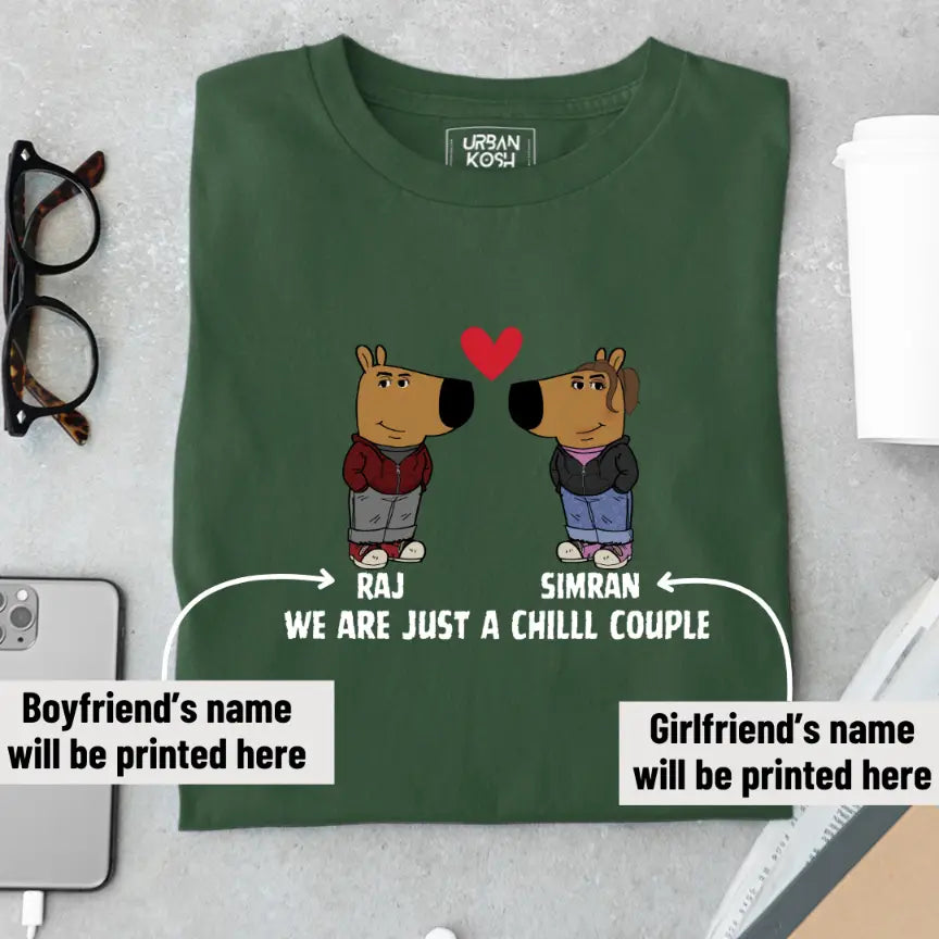 [Personalised] Just a Chill Couple T-Shirt – Valentine’s Day Special