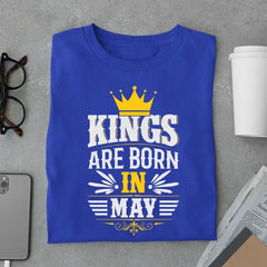 Royal Kings Are Born in May Limited Edition Premium Birthday T-Shirt