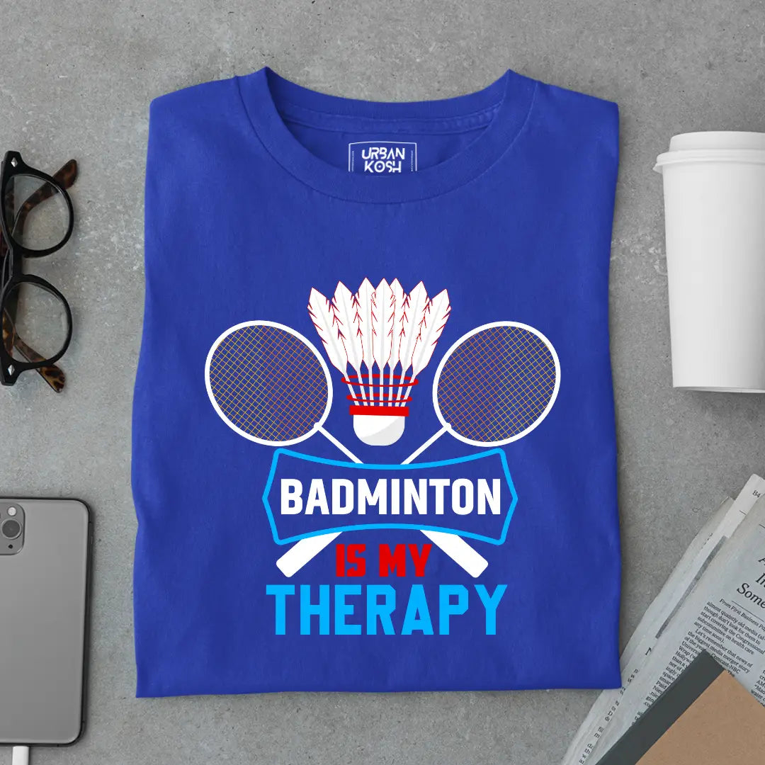 Badminton is My Therapy Funny T-shirt for Badminton Player