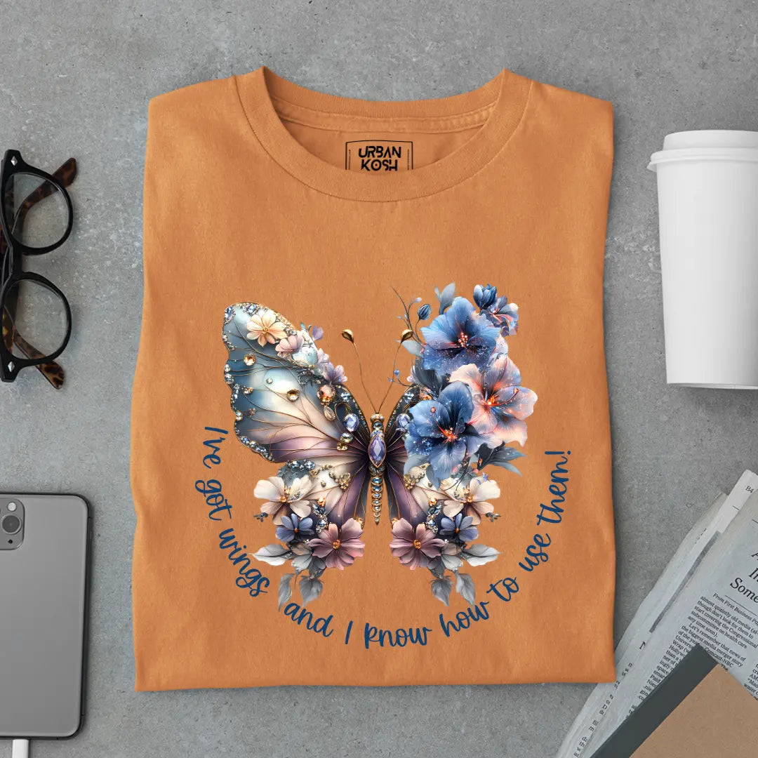 I've Got Wings and I Know How to Use Them Premium Butterfly T-Shirt for Women
