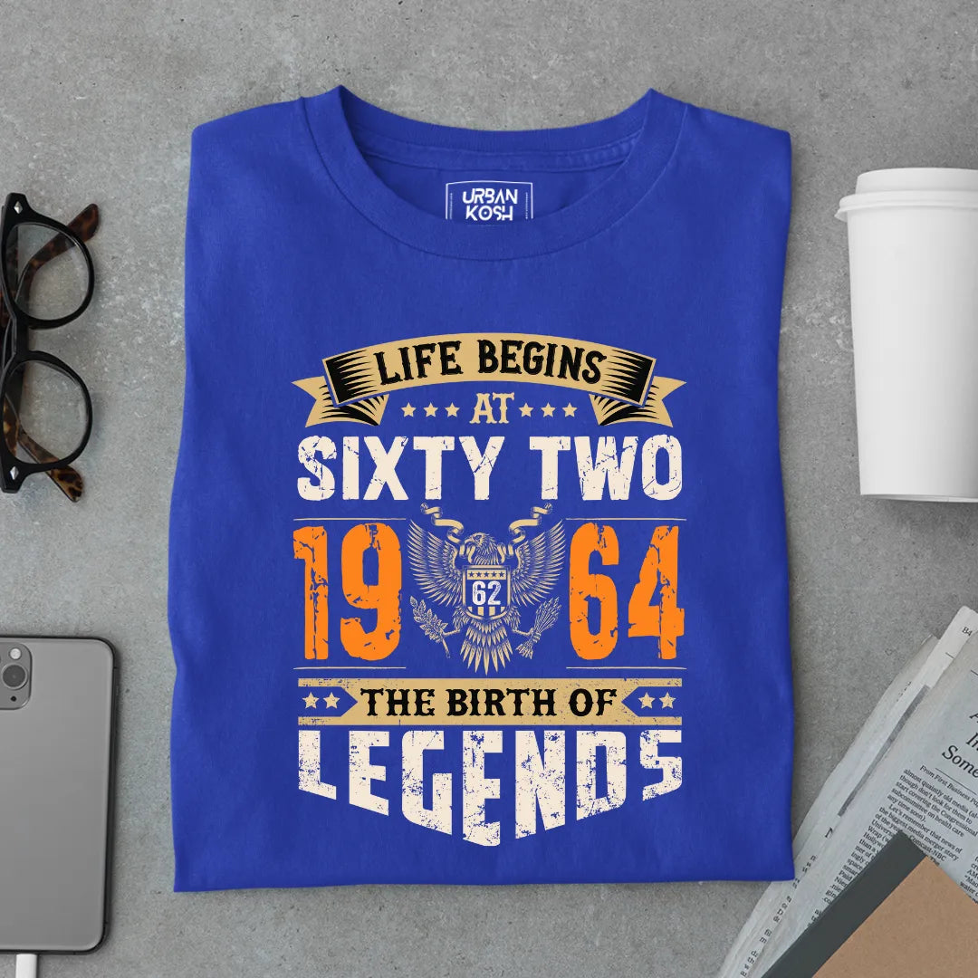 Life Begins at 62, 1964 The Birth of Legends Premium T-shirt
