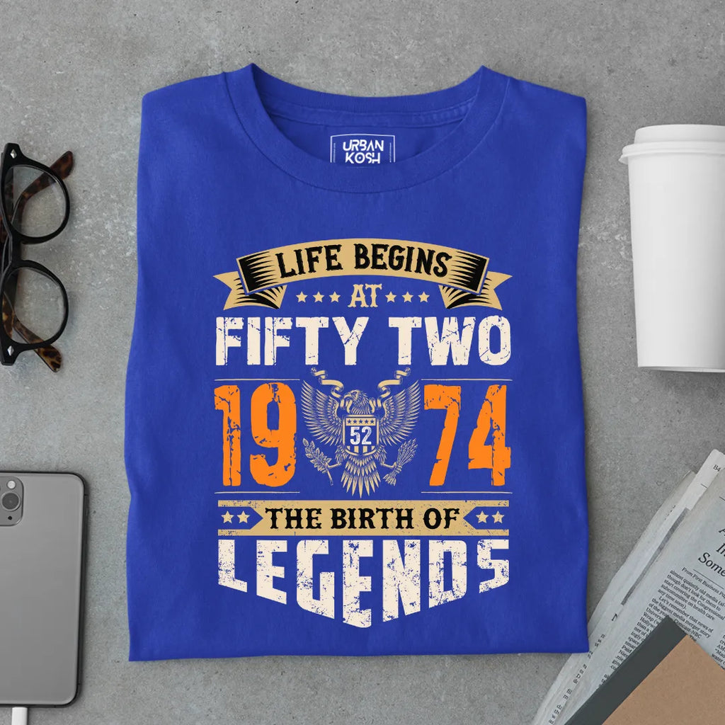 Life Begins at 52, 1974 The Birth of Legends Premium T-shirt
