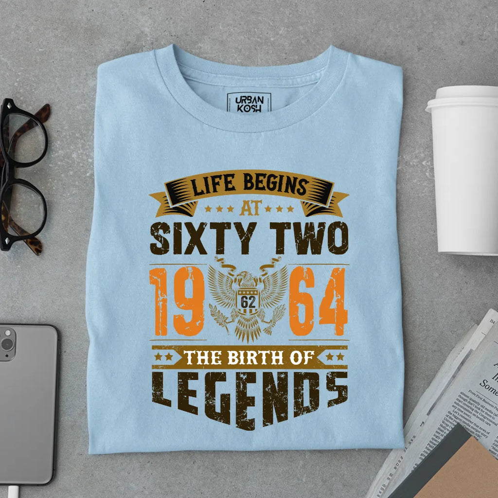 Life Begins at 62, 1964 The Birth of Legends Premium T-shirt