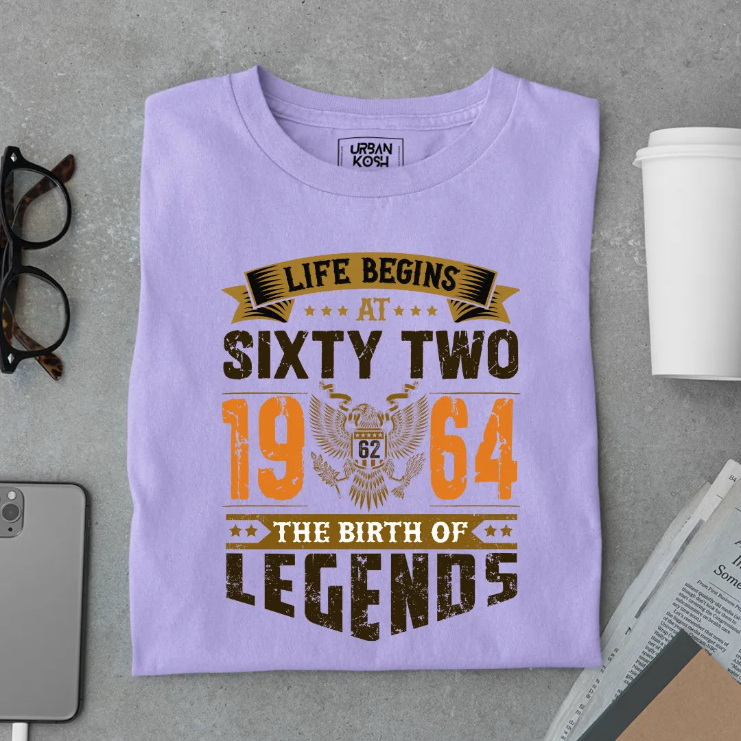 Life Begins at 62, 1964 The Birth of Legends Premium T-shirt