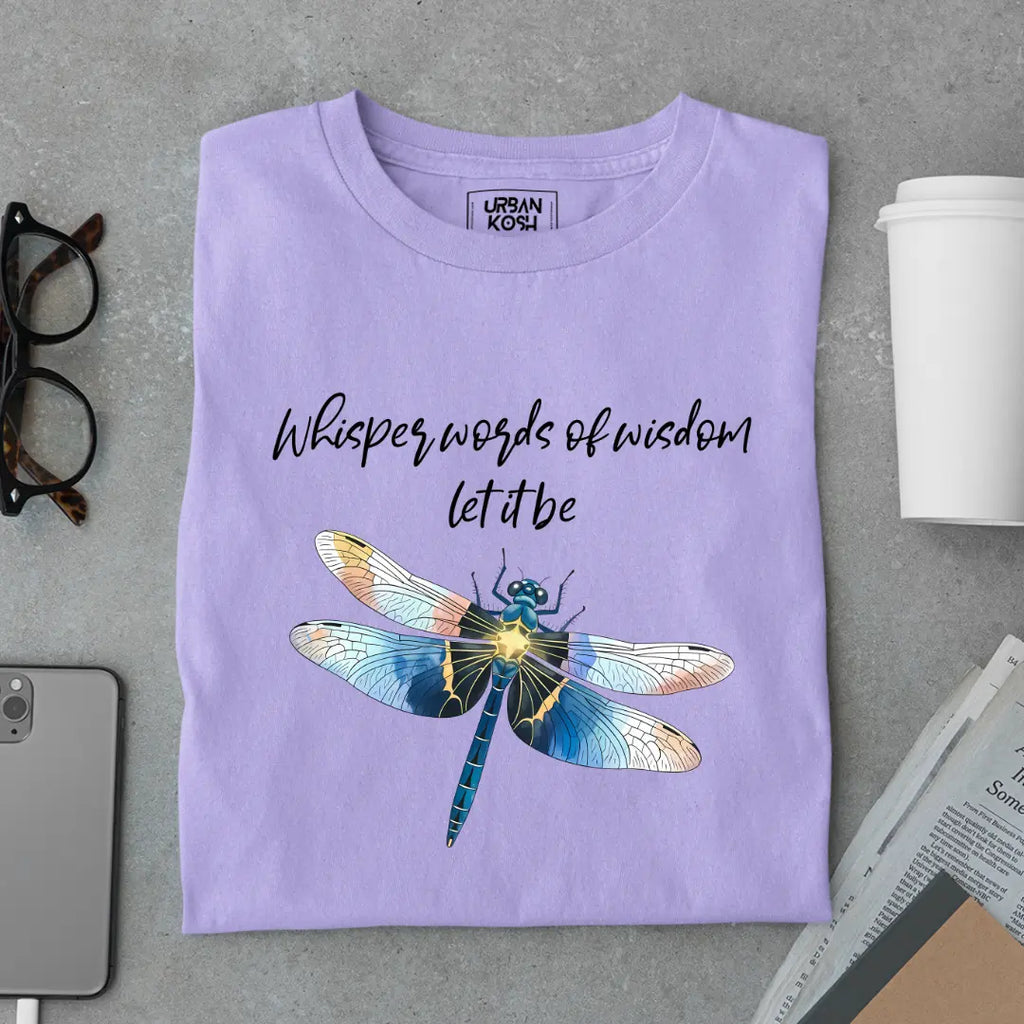 Whisper Words of Wisdom Let It Be Premium Butterfly T-Shirt for Women
