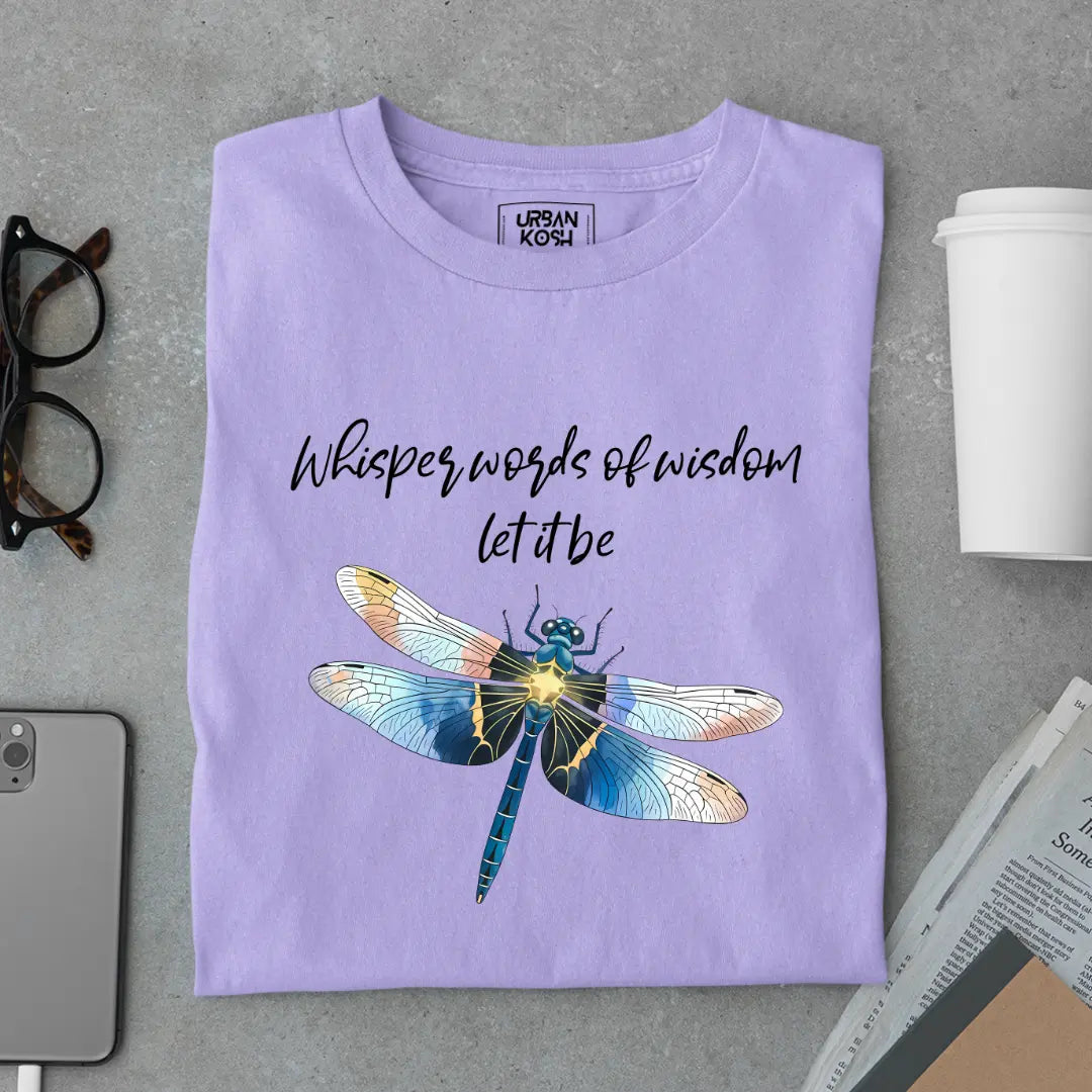 Whisper Words of Wisdom Let It Be Premium Butterfly T-Shirt for Women