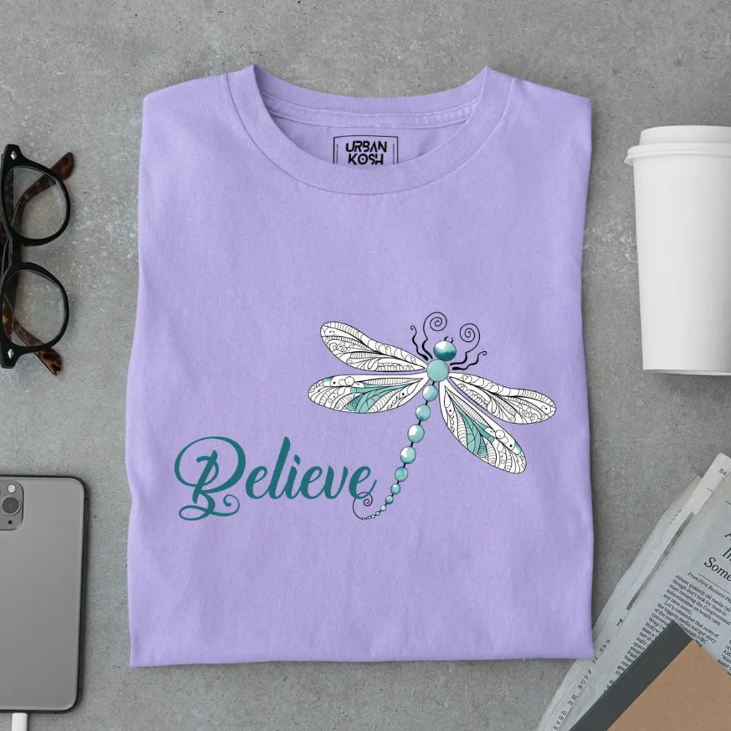 Believe Dragonfly - Premium Butterfly T-Shirt for Women