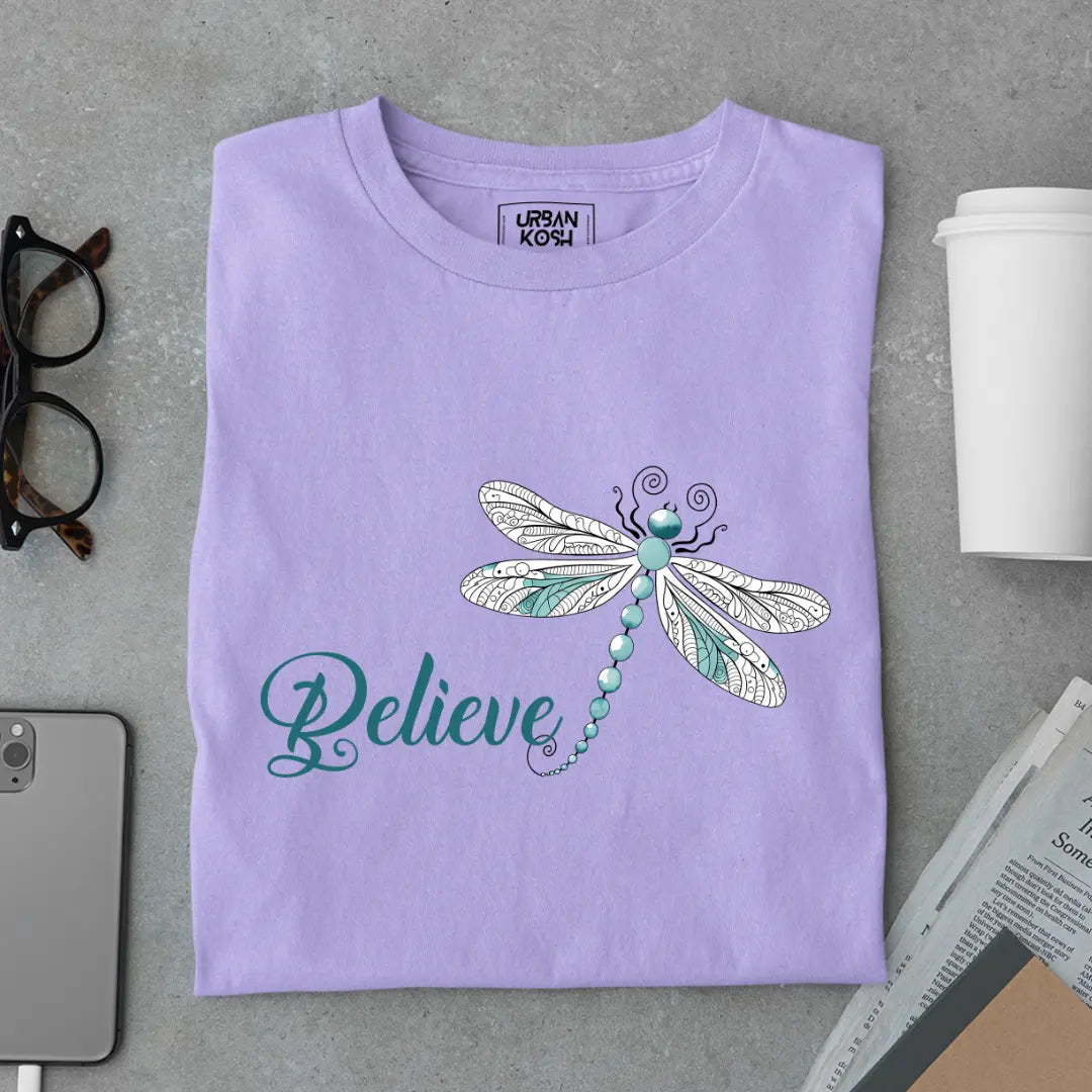 Believe Dragonfly - Premium Butterfly T-Shirt for Women