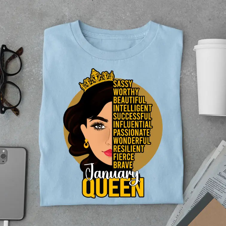 Sassy January Queen Limited Edition Exclusive Premium Birthday T-Shirt