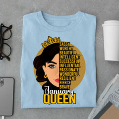 Sassy January Queen Limited Edition Exclusive Premium Birthday T-Shirt