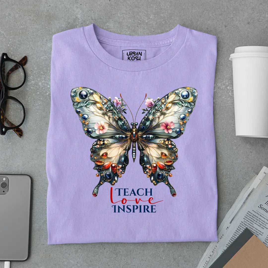 Teach Love Inspire Premium Butterfly T-Shirt for Women