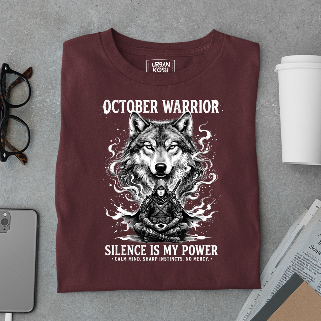 October Warrior Wolf T-Shirt