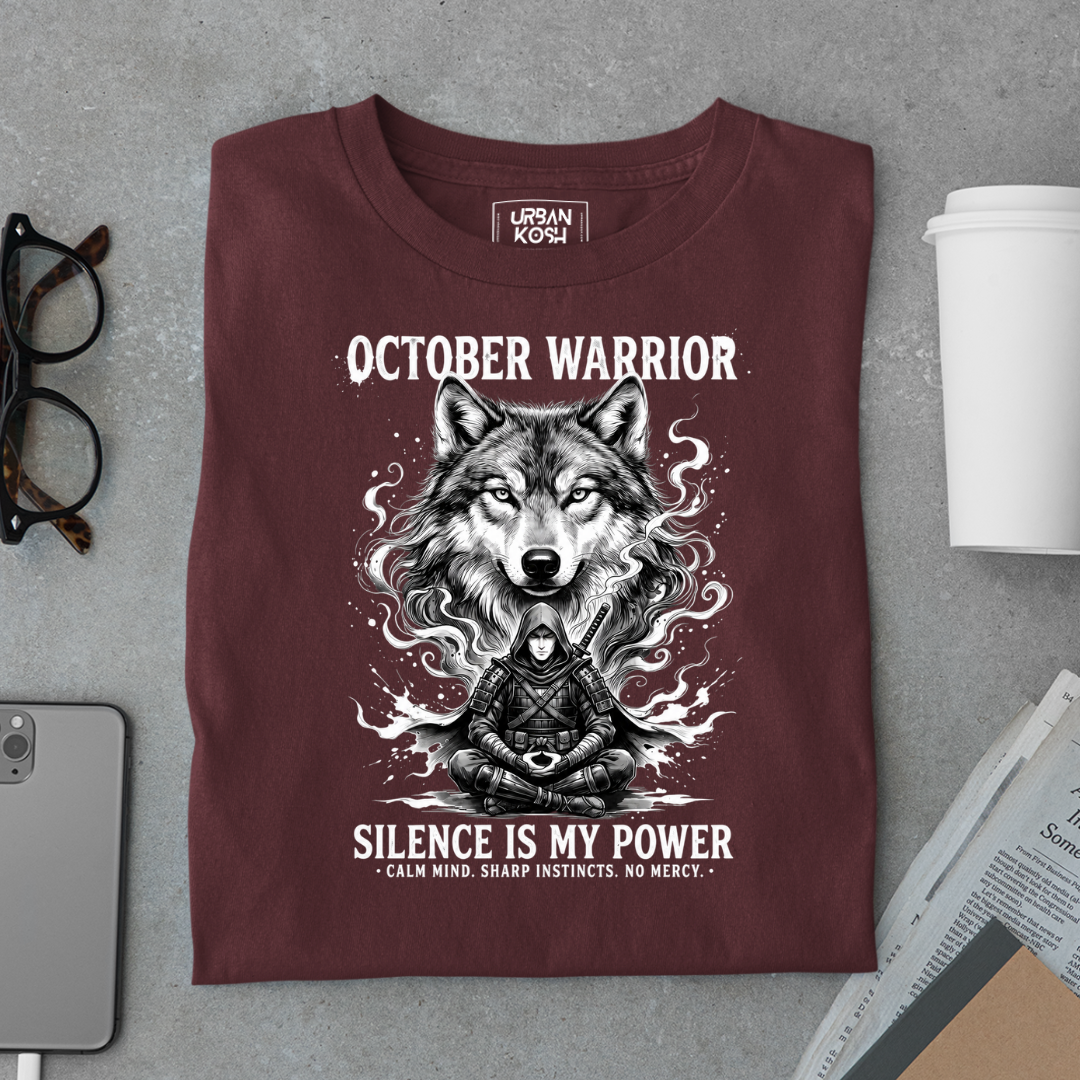 October Warrior Wolf T-Shirt