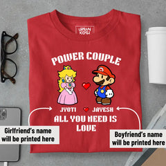 [Personalised] Power Couple Romantic Couple T-Shirt – Valentine’s Day Special