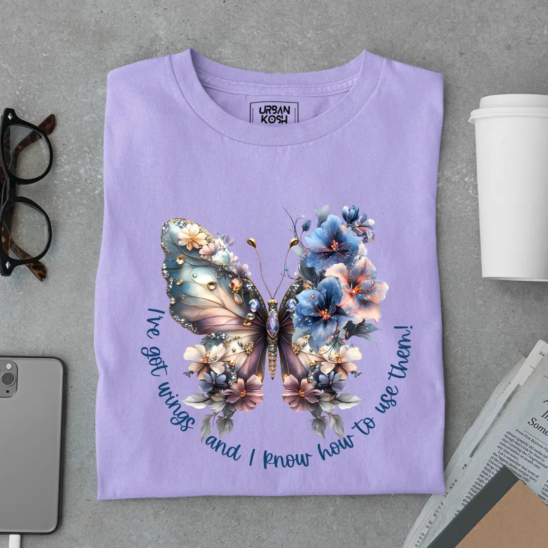 I've Got Wings and I Know How to Use Them Premium Butterfly T-Shirt for Women