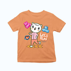 Happy Healthy Jogging Cat Exclusive T-shirt for Kids