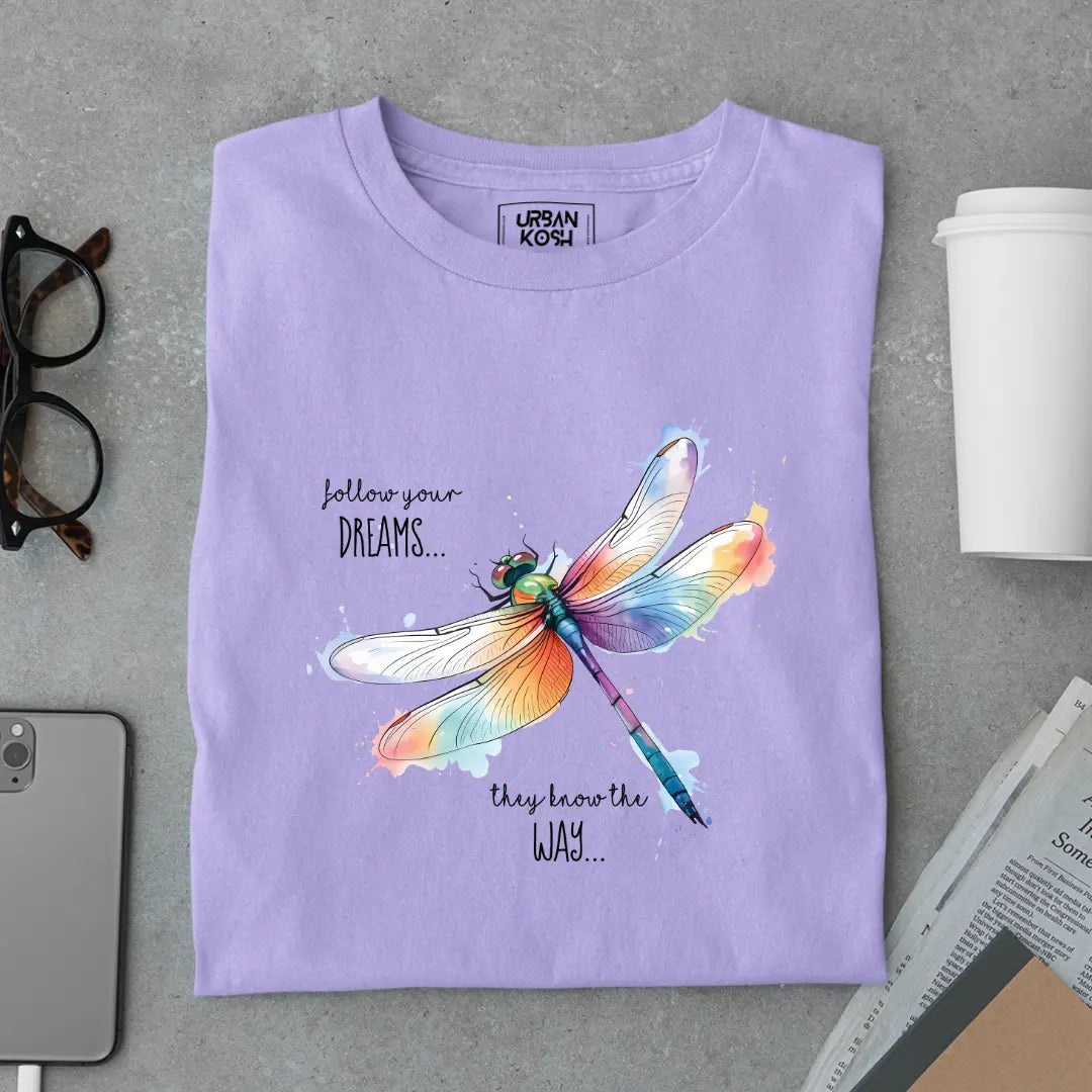 Follow Your Dreams They Know the Way Premium Butterfly T-Shirt for Women