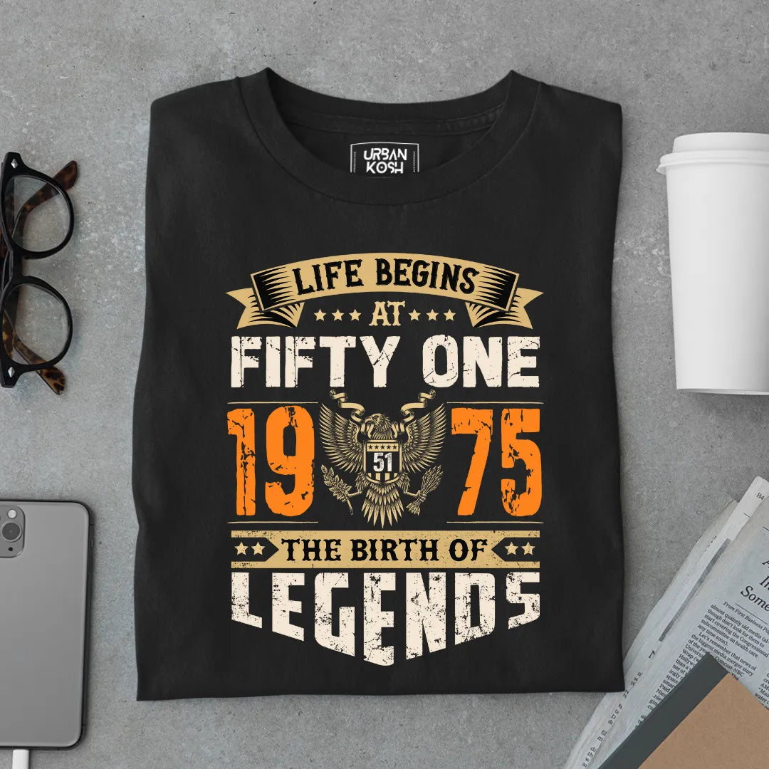 Life Begins at 51, 1975 The Birth of Legends Premium T-shirt