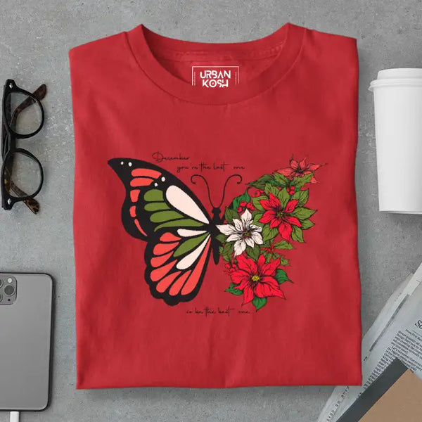 Butterfly of December Exclusive Premium Birthday T-Shirt for Women