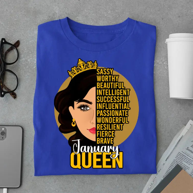 Sassy January Queen Limited Edition Exclusive Premium Birthday T-Shirt