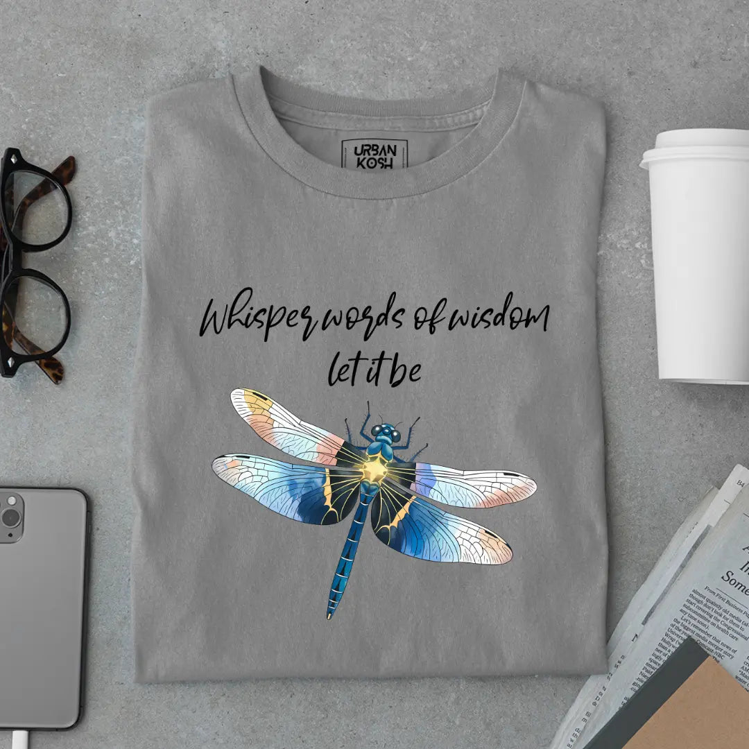 Whisper Words of Wisdom Let It Be Premium Butterfly T-Shirt for Women