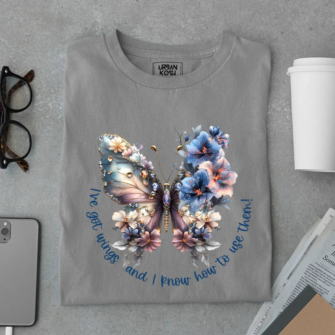 I've Got Wings and I Know How to Use Them Premium Butterfly T-Shirt for Women