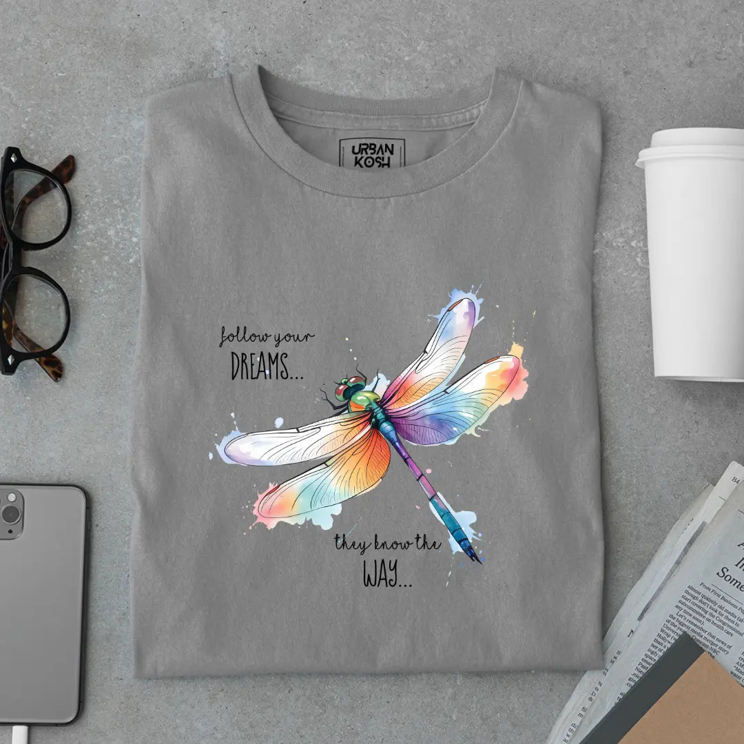 Follow Your Dreams They Know the Way Premium Butterfly T-Shirt for Women