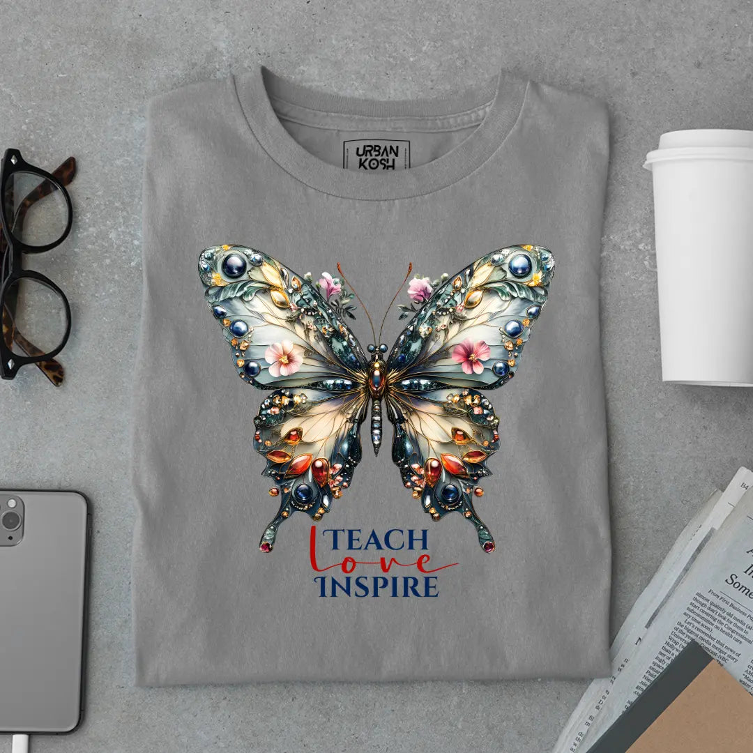 Teach Love Inspire Premium Butterfly T-Shirt for Women