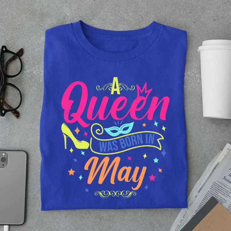 Neon May Queen Limited Edition Exclusive Premium Birthday T-Shirt