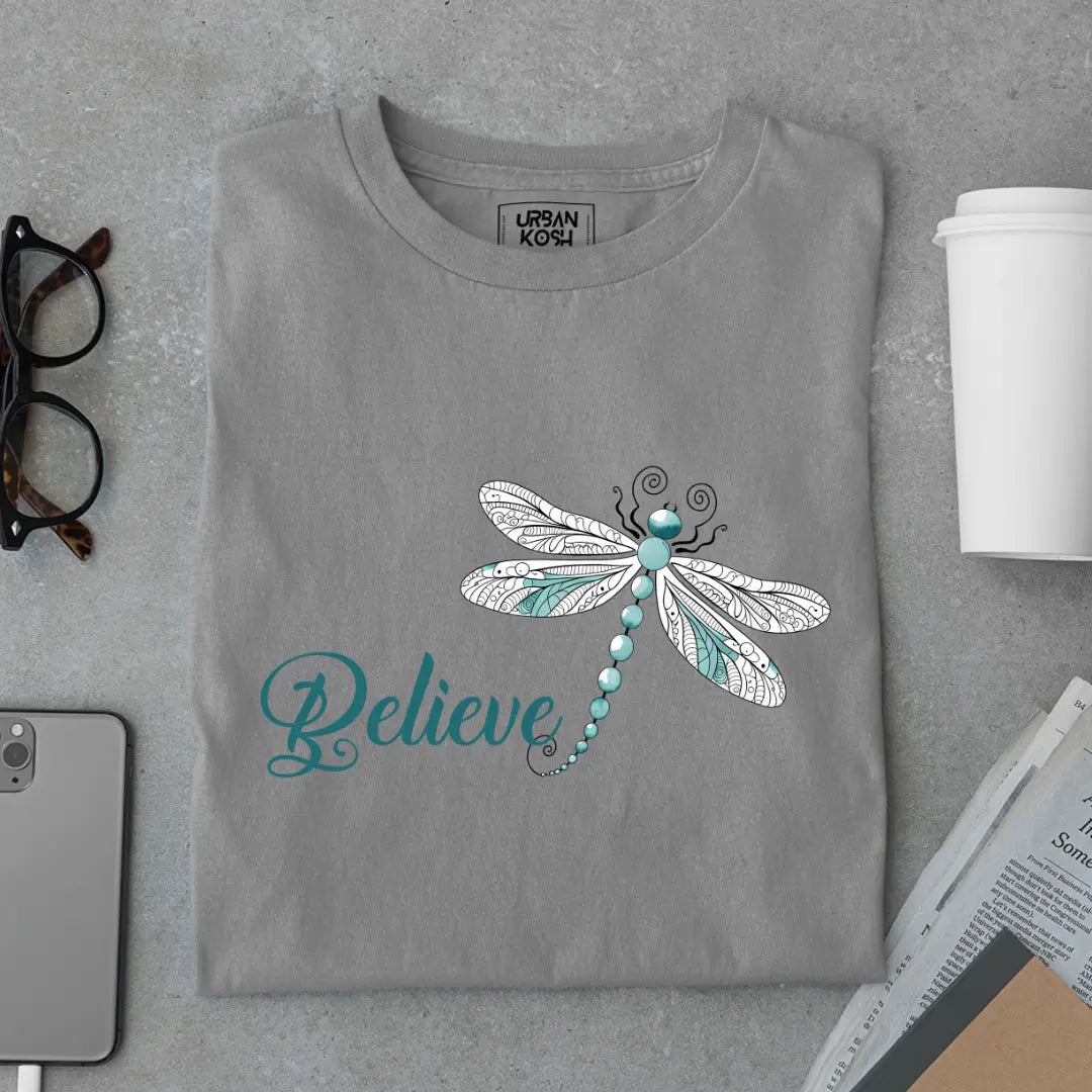 Believe Dragonfly - Premium Butterfly T-Shirt for Women