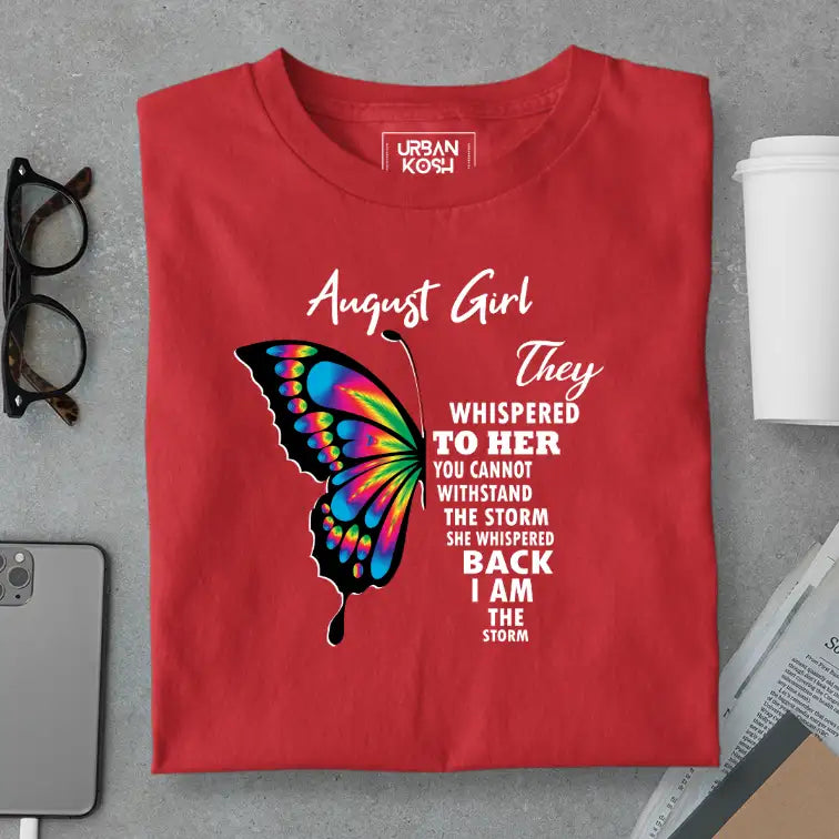 August Girl Exclusive Premium Birthday T-shirt for Women Red S