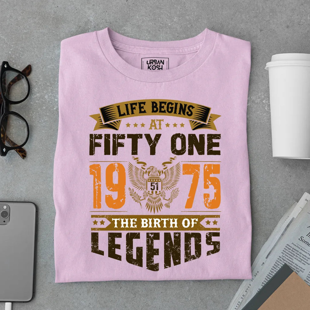 Life Begins at 51, 1975 The Birth of Legends Premium T-shirt