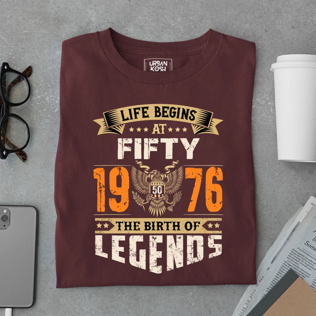Life Begins at 50, 1976 The Birth of Legends Premium T-shirt