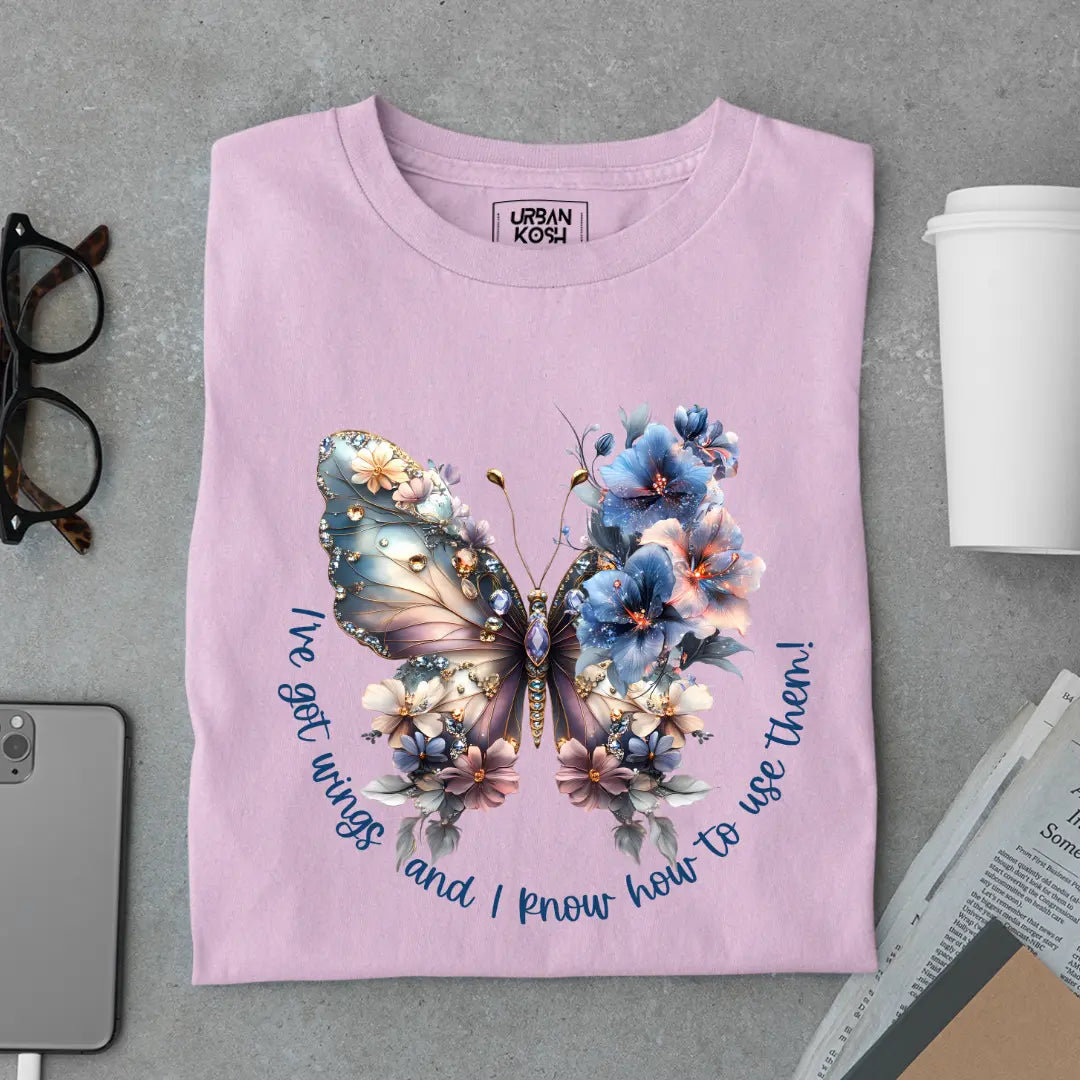 I've Got Wings and I Know How to Use Them Premium Butterfly T-Shirt for Women