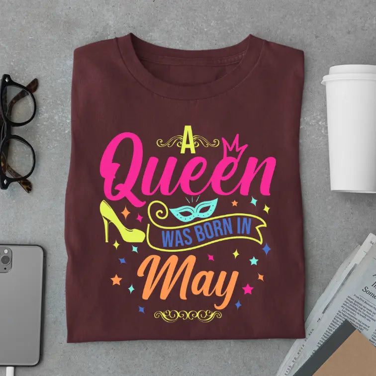 Neon May Queen Limited Edition Exclusive Premium Birthday T-Shirt