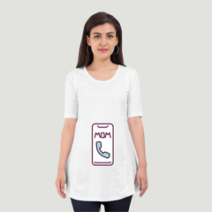 Mom Calling | Cute and Funny Maternity Pregnancy Baby Scoop Neck Top T-Shirt for Pregnant Women