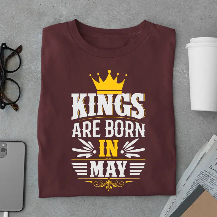 Royal Kings Are Born in May Limited Edition Premium Birthday T-Shirt