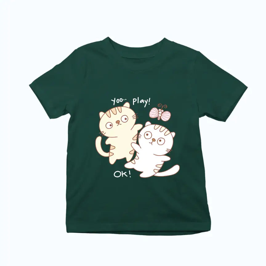 Cute Playing Kitten Exclusive T-shirt for Kids