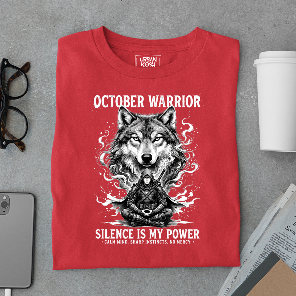 October Warrior Wolf T-Shirt