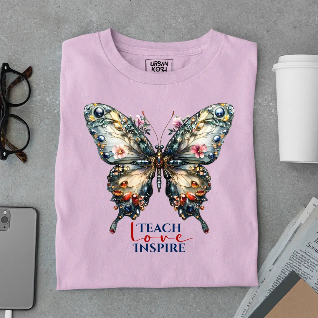 Teach Love Inspire Premium Butterfly T-Shirt for Women