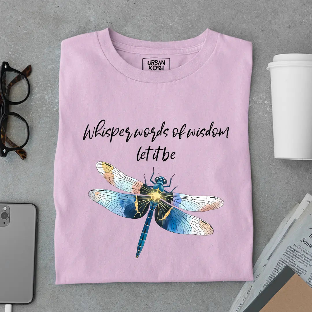 Whisper Words of Wisdom Let It Be Premium Butterfly T-Shirt for Women
