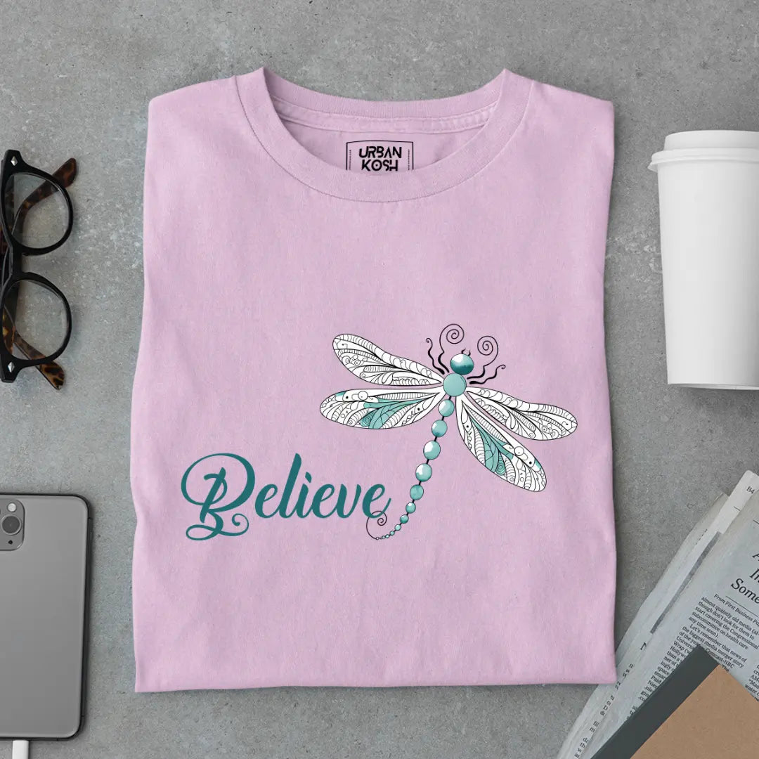 Believe Dragonfly - Premium Butterfly T-Shirt for Women