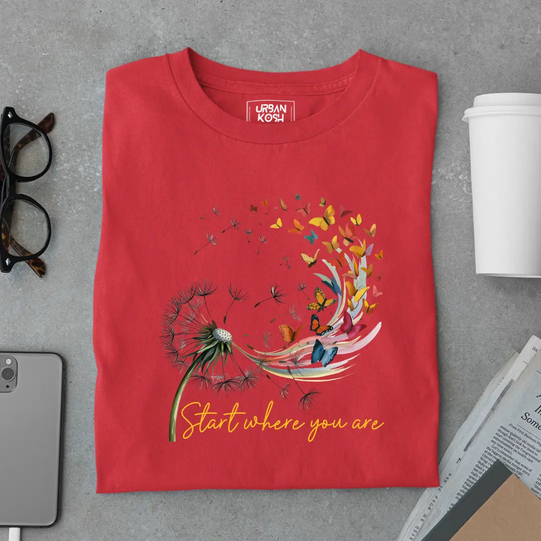 Start Where You Are - Premium Butterfly T-Shirt for Women