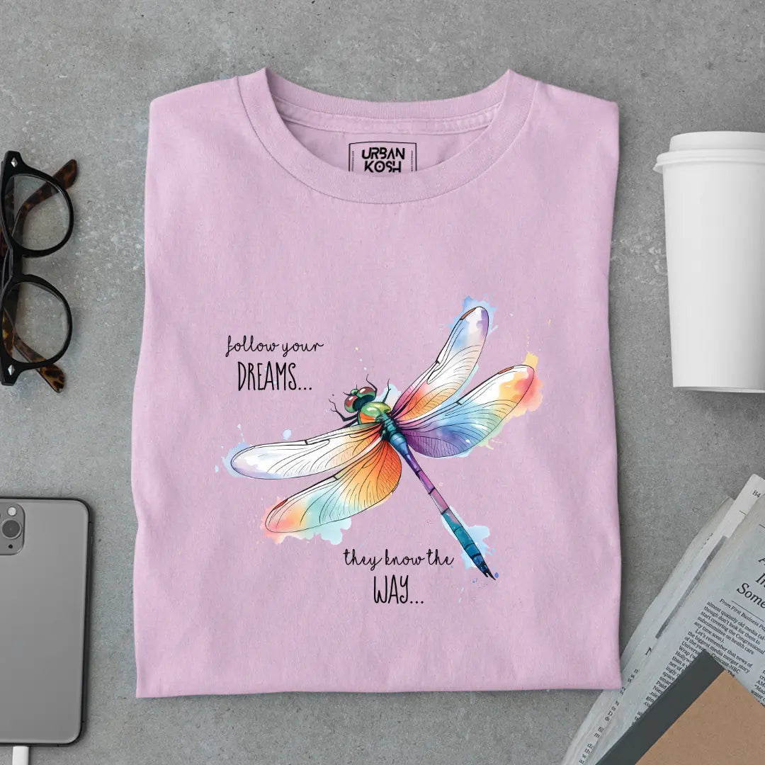 Follow Your Dreams They Know the Way Premium Butterfly T-Shirt for Women