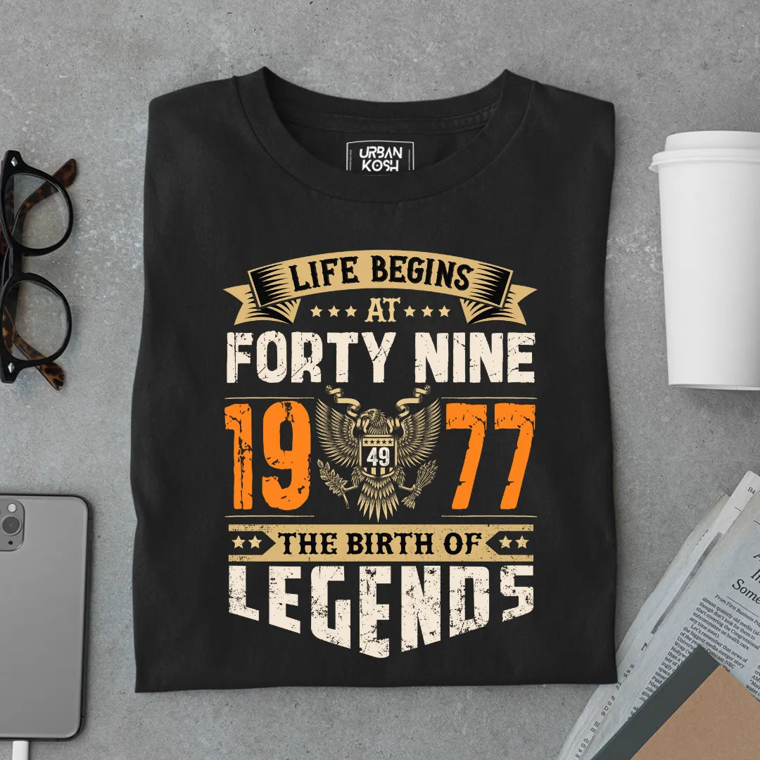 Life Begins at 49, 1977 The Birth of Legends Premium T-shirt