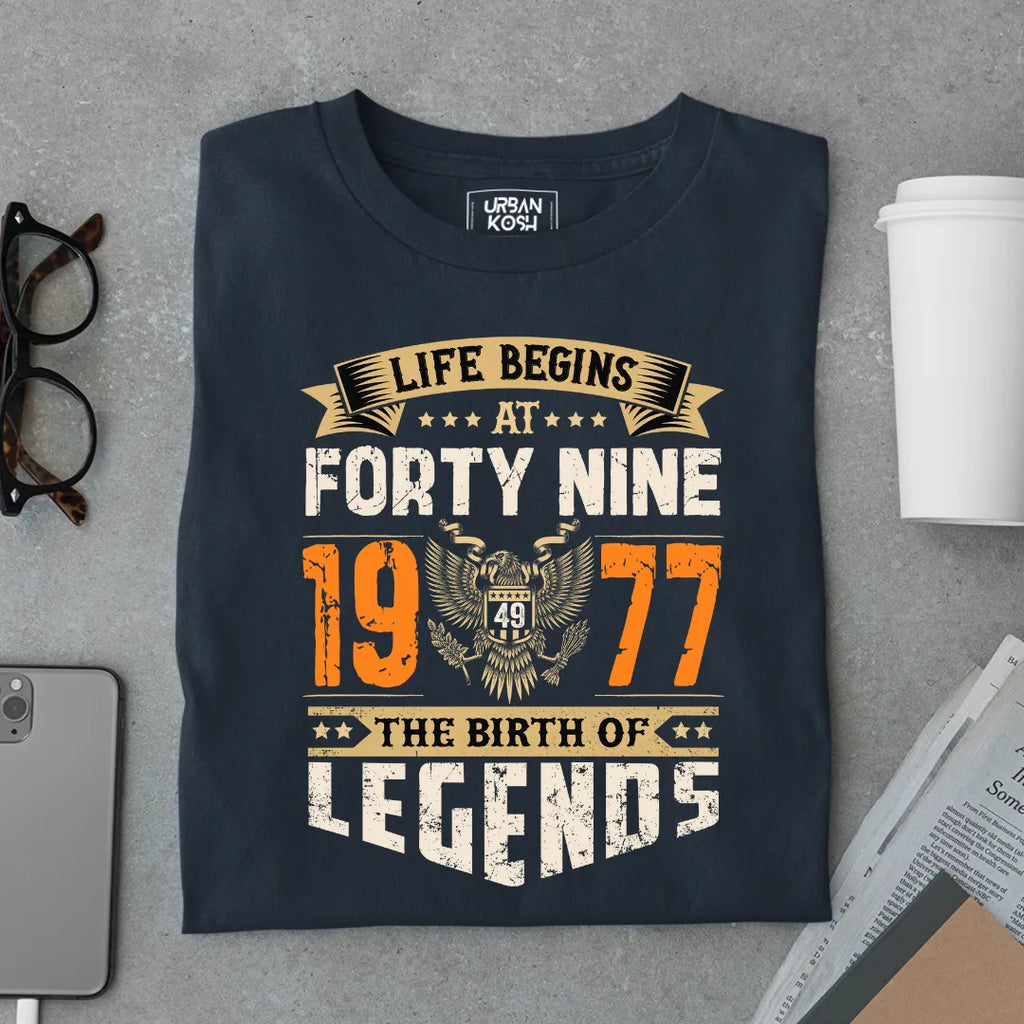 Life Begins at 49, 1977 The Birth of Legends Premium T-shirt