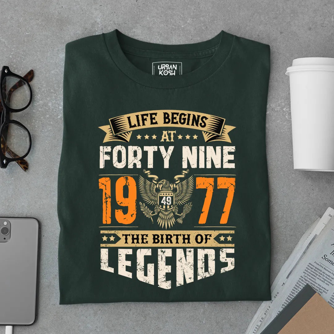 Life Begins at 49, 1977 The Birth of Legends Premium T-shirt