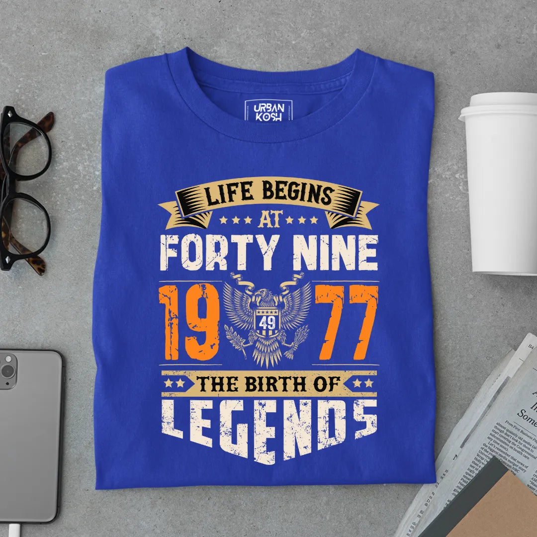 Life Begins at 49, 1977 The Birth of Legends Premium T-shirt