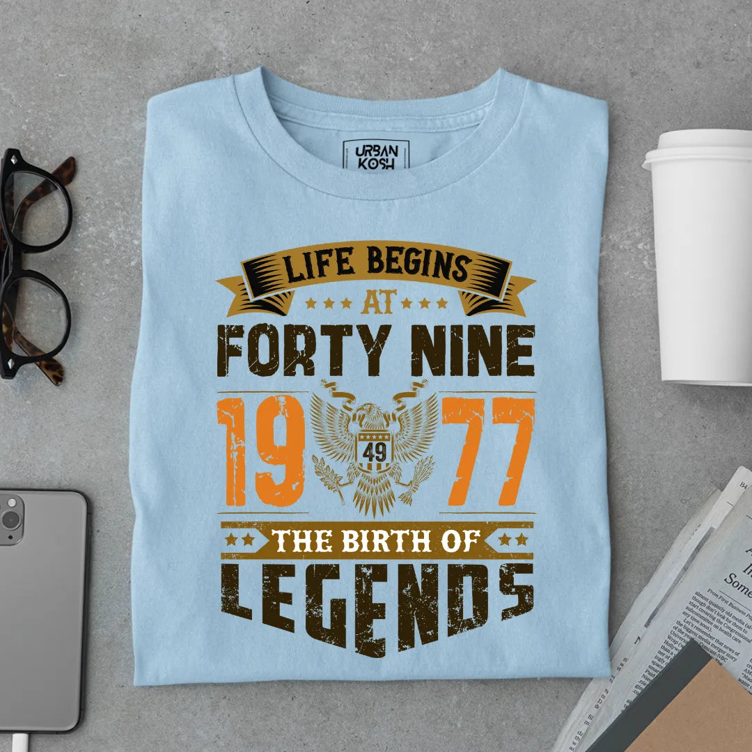 Life Begins at 49, 1977 The Birth of Legends Premium T-shirt