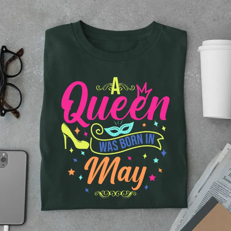 Neon May Queen Limited Edition Exclusive Premium Birthday T-Shirt